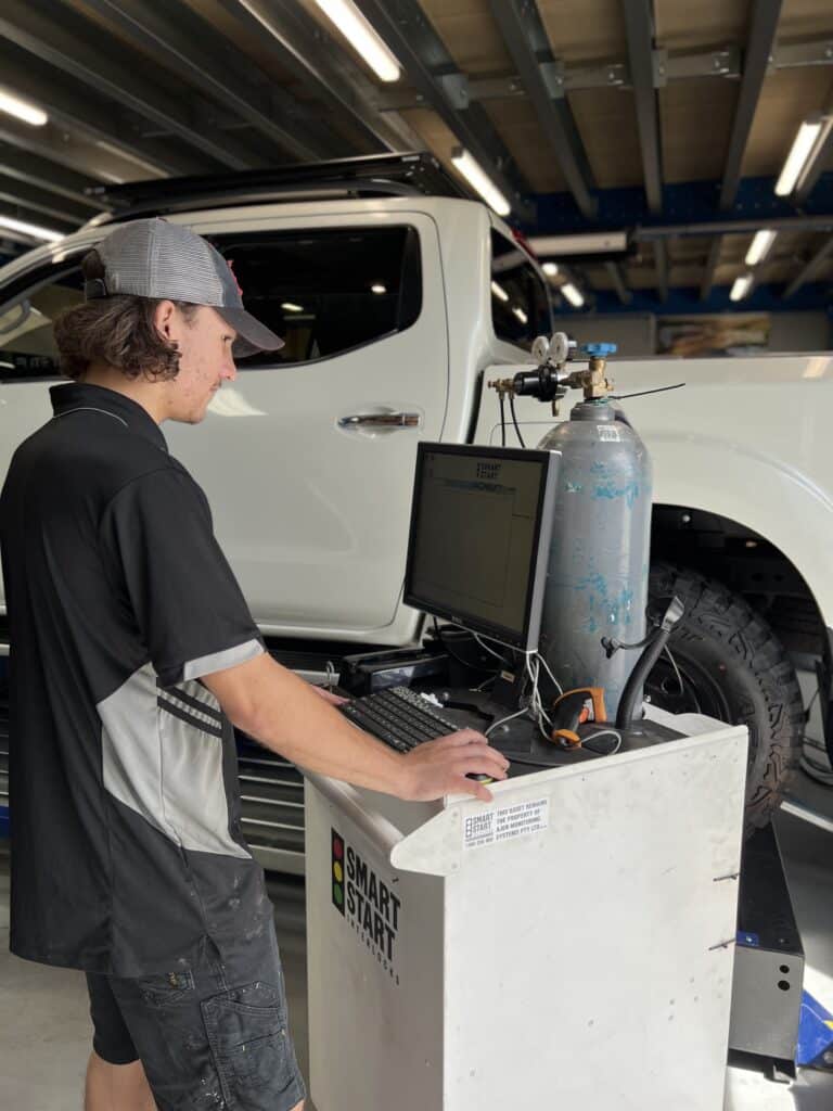 Auto electrician working