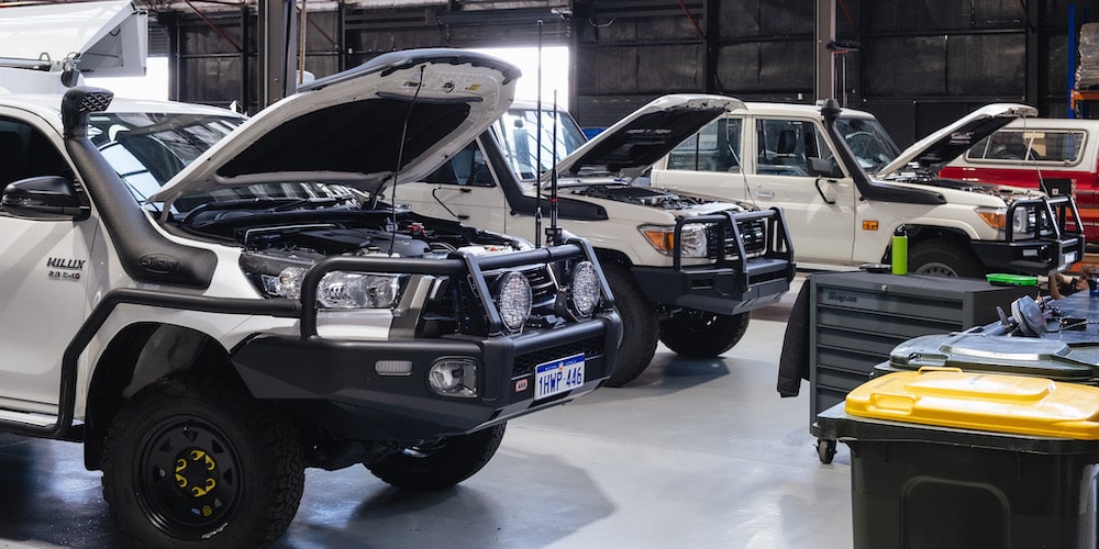 Toyotas lined up for fleet servicing in Perth
