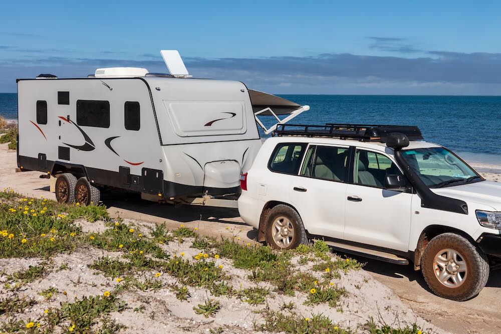 Starlink vehicle installation on a caravan