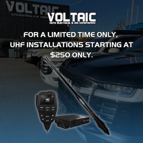 UHF radio installation promo advertising $250 installation