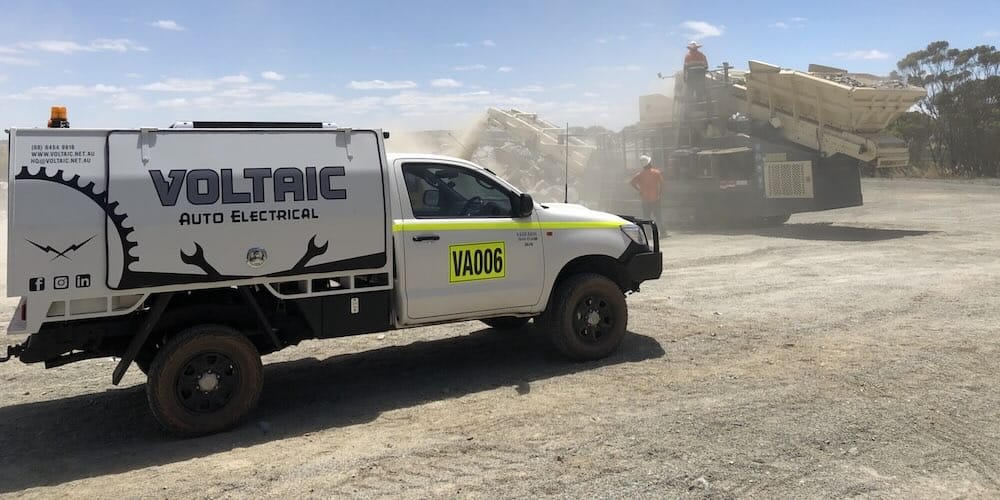 Field service technician visiting a mine site