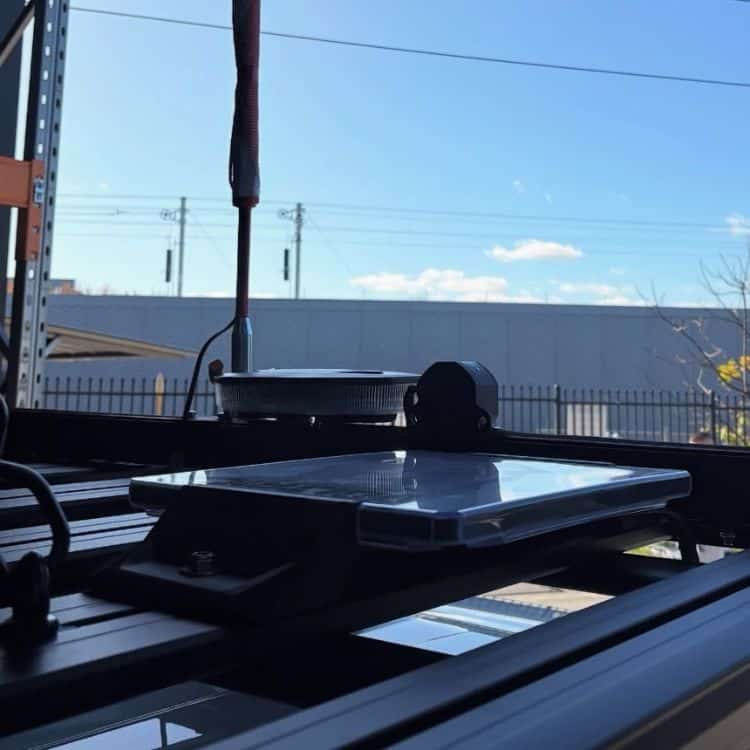 Starlink vehicle fitout with a flat performance dish