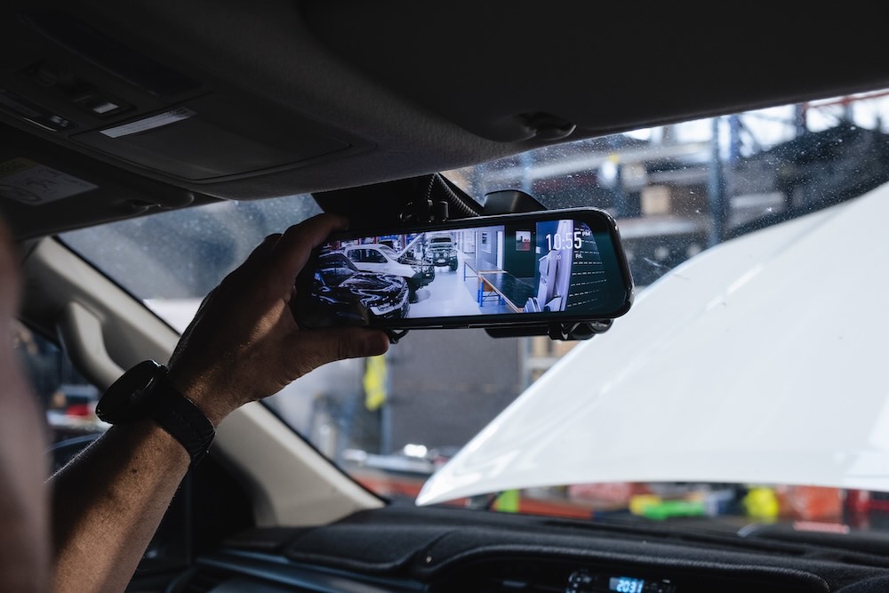 Josh adjusting a reverse camera