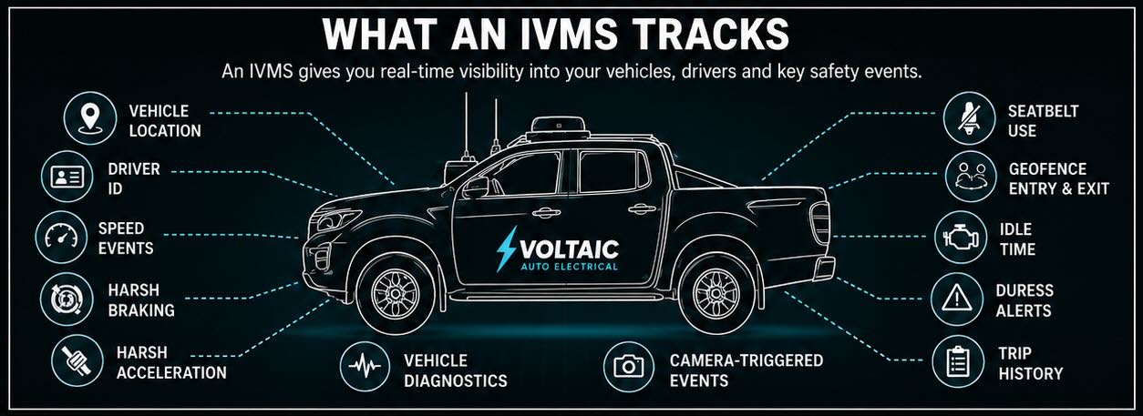 Infographic showing what an IVMS tracks